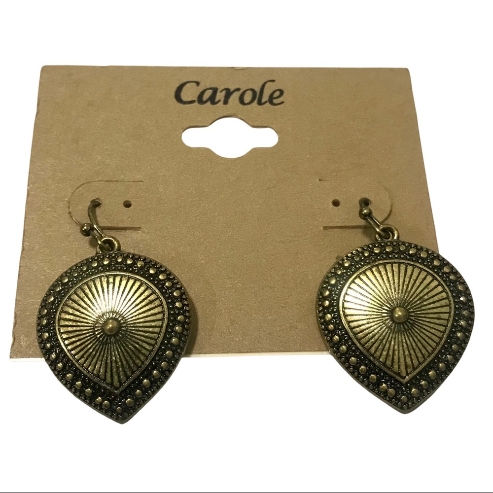 NWT Carole Gold Reverse Teardrop Dangle Earrings